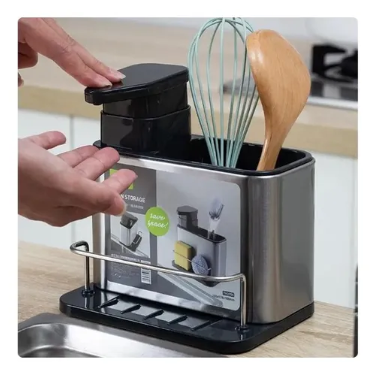 Dispensador De Jabón 3 En 1 Soporte Para